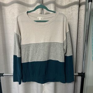 Nine Britton Sweater in Cream and Teal